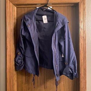 NWT. Navy blue bomber jacket. Size M